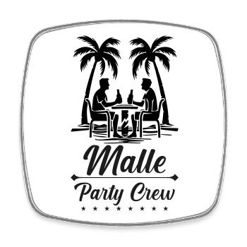 Malle Party Crew Design - Magnet carré - blanc - Devant