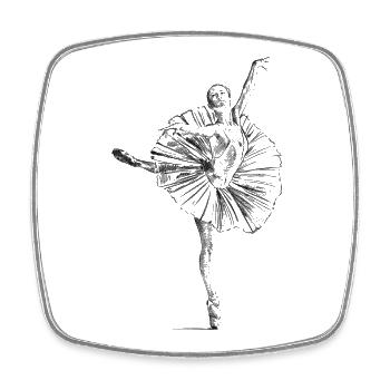 Ballett - Viereckiger Kühlschrankmagnet - Weiß - Vorne