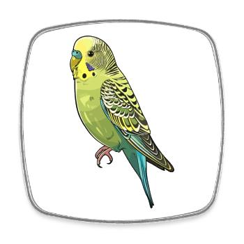 Illustration virale de perruche - Magnet carré - blanc - Devant