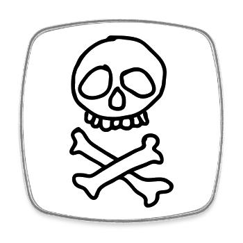Piraten_skull - Viereckiger Kühlschrankmagnet - Weiß - Vorne