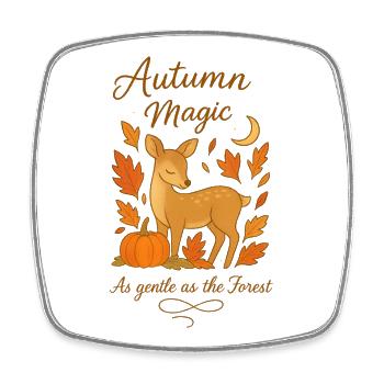 Magie de l’automne – Aussi tendre que la forêt - Magnet carré - blanc - Devant