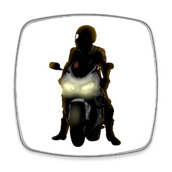 Dämmerung auf der Motorradstrecke - Square fridge magnet - white - Front