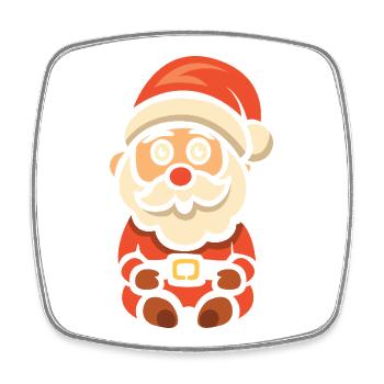 Niedlicher Weihnachtsmann Cartoon - Viereckiger Kühlschrankmagnet - Weiß - Vorne