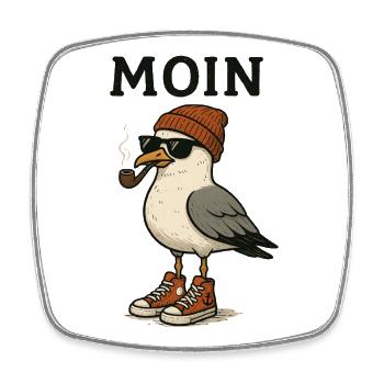 Moin Seagull White-tailed Eagle with Streetstyle Accessories - Square fridge magnet - white - Front