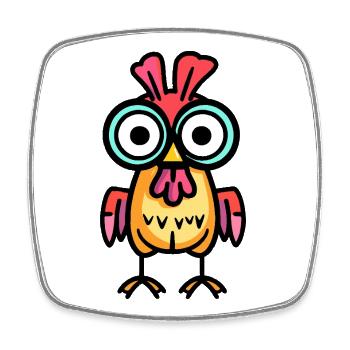 Huhn Halloween Comic Lustig - Viereckiger Kühlschrankmagnet - Weiß - Vorne