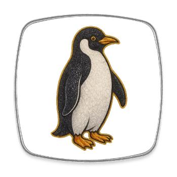 Glitzernder Pinguin Sticker - Viereckiger Kühlschrankmagnet - Weiß - Vorne