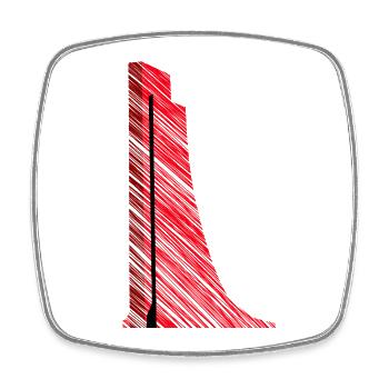 Laboe Modern Art – Naval Memorial - Square fridge magnet - white - Front