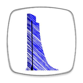 Laboe Modern Art Skyline - Square fridge magnet - white - Front