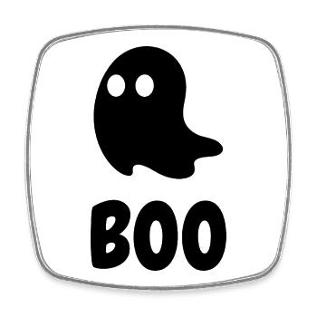 BOO | Fantôme effrayant | Chemise d’Halloween - Magnet carré - blanc - Devant