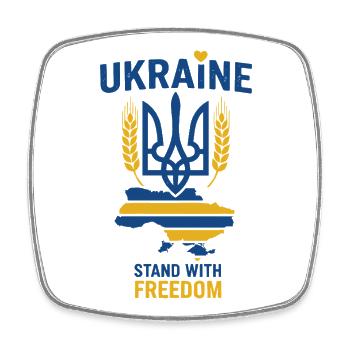 Ukraine Freedom Emblem - Square fridge magnet - white - Front