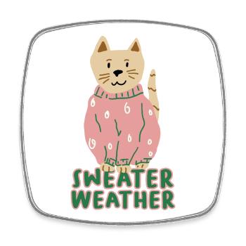 Sweater_weather - Viereckiger Kühlschrankmagnet - Weiß - Vorne