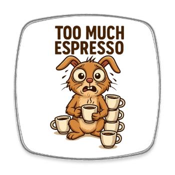 Too Much Espresso Bunny Animals Design Breakfast - Square fridge magnet - white - Front