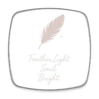 Feather And Dream Boho Festival Spiritual Pattern - Square fridge magnet - white - Front
