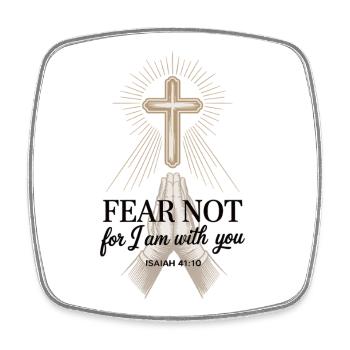 Inspirierendes Bibelvers T-Shirt für Christen - Viereckiger Kühlschrankmagnet - Weiß - Vorne