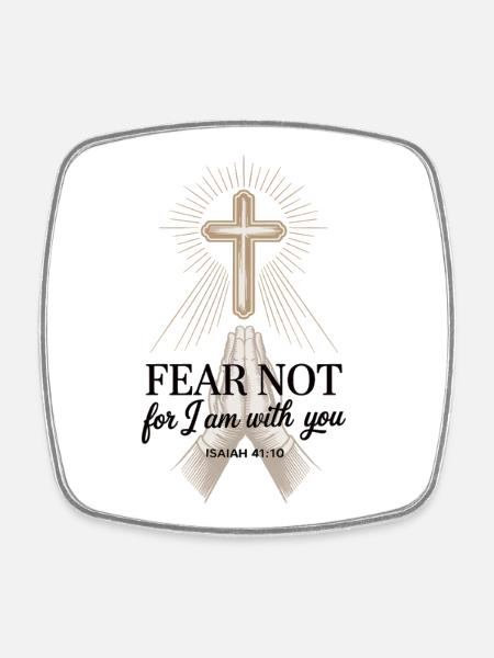 Inspirational Bible Verse T-Shirt for Christians - Square fridge magnet - white
