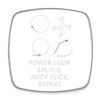 Power Loop Split-S Juicy Flick Repeat - Viereckiger Kühlschrankmagnet - Weiß - Vorne