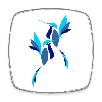 Blue Bird - Square fridge magnet - white - Front