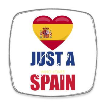 Drapeau Coeur Espagne Motif Amour - Magnet carré - blanc - Devant