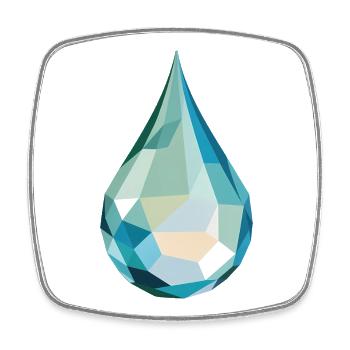 Water Drop - Cool Low Poly Logo - Square fridge magnet - white - Front