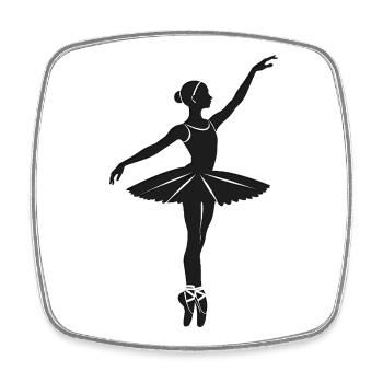 Ballerina - Cool Silhouette Logo - Square fridge magnet - white - Front