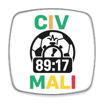 CIV vs Mali – 89:17 zu spät - Viereckiger Kühlschrankmagnet - Weiß - Vorne