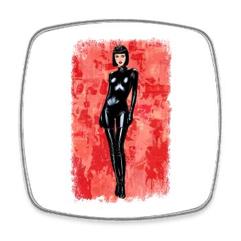 Latex Noir Distressed-Edition - Viereckiger Kühlschrankmagnet - Weiß - Vorne