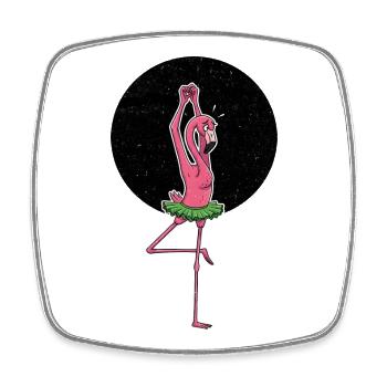 Ballerina Flamingo mit Tutu - Viereckiger Kühlschrankmagnet - Weiß - Vorne
