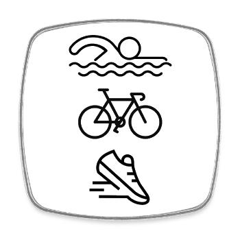 Triathlon - swimming, cycling, running! - Square fridge magnet - white - Front