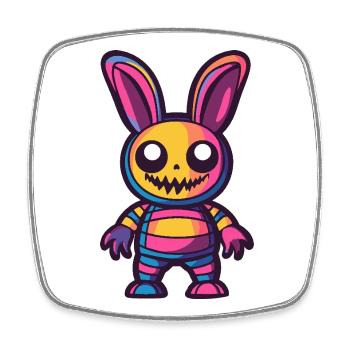 Hase Halloween Zombie - Viereckiger Kühlschrankmagnet - Weiß - Vorne