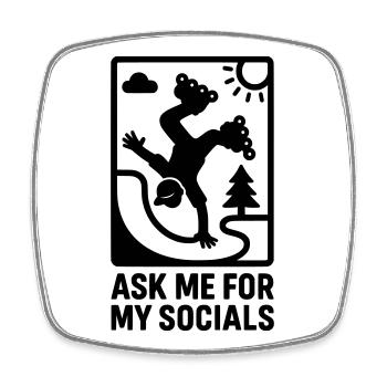 Inline Skate Social Media Fame Cool Kids - Viereckiger Kühlschrankmagnet - Weiß - Vorne