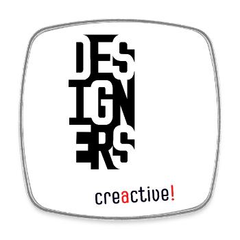 Creactive Designer – Creative Typography Design - Square fridge magnet - white - Front