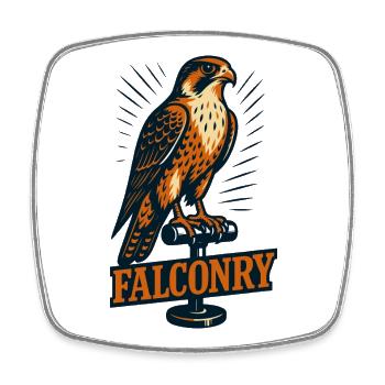 Falknerei Enthusiast Wanderfalke Liebhaber Hobby - Viereckiger Kühlschrankmagnet - Weiß - Vorne