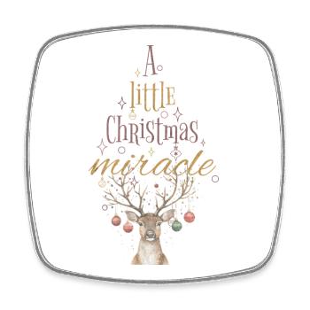 Little Christmas Miracle Deer Christmas - Square fridge magnet - white - Front