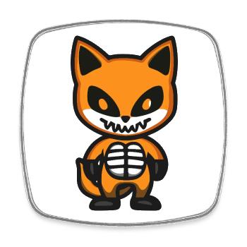 Renard Halloween Zombie - Magnet carré - blanc - Devant