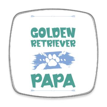 golden retriever hunde papa - Viereckiger Kühlschrankmagnet - Weiß - Vorne