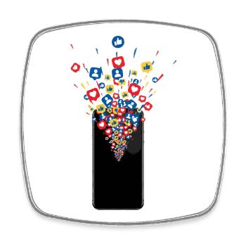 Smartphone mag Feuerwerk - Viereckiger Kühlschrankmagnet - Weiß - Vorne