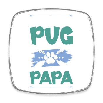 pug pug dogs dad - Square fridge magnet - white - Front