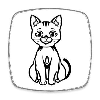 Drôle-Chat-Tshirt-Femme-white_Geschenk - Magnet carré - blanc - Devant