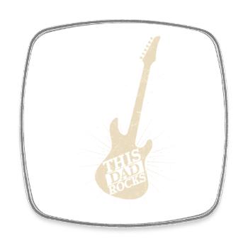 This Dad Rocks Rock Band Musique de guitare - Magnet carré - blanc - Devant
