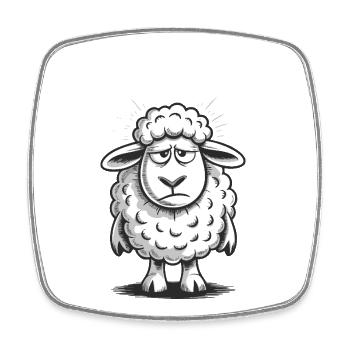 Lower Austria – Grumpy Sheep Humor Design - Square fridge magnet - white - Front