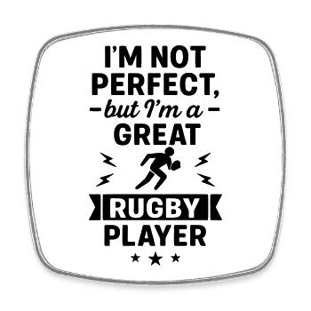 Super Rugby Player Sport Funny - Square fridge magnet - white - Front