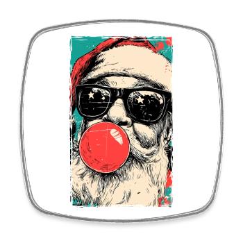 Père Noël Portrait Noël Drôle - Magnet carré - blanc - Devant