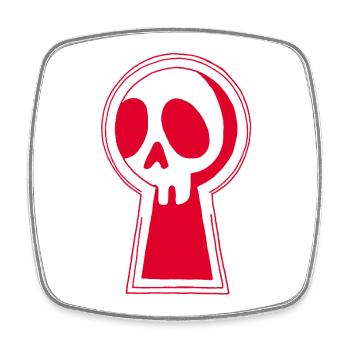 Der Rote Tod schaut uns zu - Viereckiger Kühlschrankmagnet - Weiß - Vorne