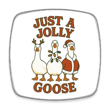 Weihnachten Just A Jolly Goose lustiges Design - Viereckiger Kühlschrankmagnet - Weiß - Vorne