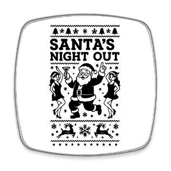 Santa Claus Celebration Party - Square fridge magnet - white - Front