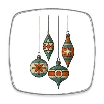 Weihnachtskugeln - Frohe Weihnachten - Viereckiger Kühlschrankmagnet - Weiß - Vorne