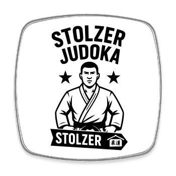 Proud judoka - Square fridge magnet - white - Front