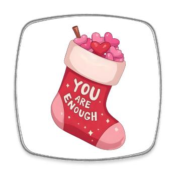 Anime Christmas Stocking You Are Enough - Viereckiger Kühlschrankmagnet - Weiß - Vorne