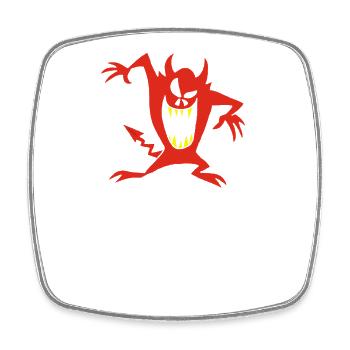 Demon on a Skull - Square fridge magnet - white - Front