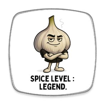 Knoblauch Legend Level Garlic Motiv Illustration - Viereckiger Kühlschrankmagnet - Weiß - Vorne